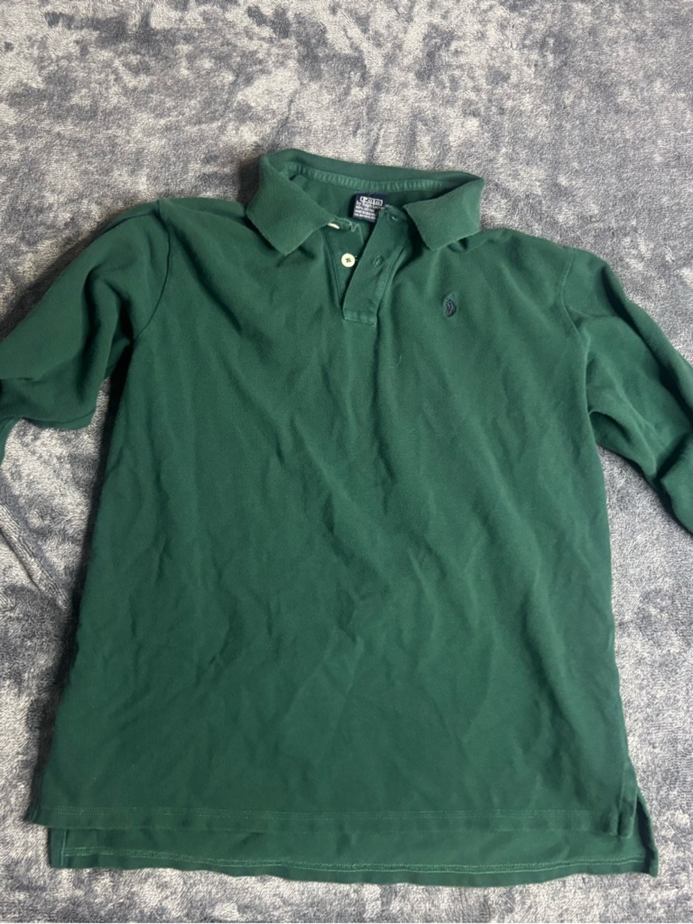 Vintage 90s Polo Ralph Lauren Forest Green Polo long sleeve shirt size Large